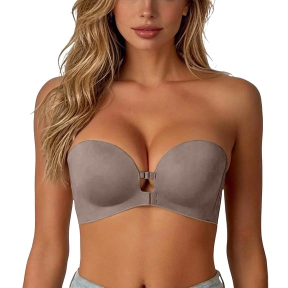 Women’s Front Closure Bra Push Up Non Slip Seamless Lingerie Lift Small Bust Concealed Strap