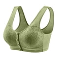 thumbnail image 1 of Women's Front Closure Bras Lace Full Coverage Support Bra Green Size 46, 1 of 3