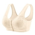 thumbnail image 1 of Women's Front Closure Bras Lace Full Coverage Support Bra Light Yellow Size 38, 1 of 4