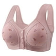 thumbnail image 1 of Women's Front Closure Bras Plus Size Floral Print Full Coverage Support Bra Grey Size 36, 1 of 3