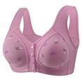 thumbnail image 1 of Women's Front Closure Bras Plus Size Floral Print Full Coverage Support Bra Purple Size 44, 1 of 3