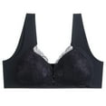 thumbnail image 1 of Women's Front Closure Bras Plus Size Lace Comfortable Senior Wireless Snap Closing Daisy Bras, 1 of 3