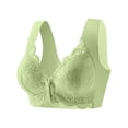 thumbnail image 1 of Women's Front Closure Bras Plus Size Lace Full Figure Bra Wireless Seamless Brassiere Everyday Underwear for Elder Women (4XL, Mint Green), 1 of 9