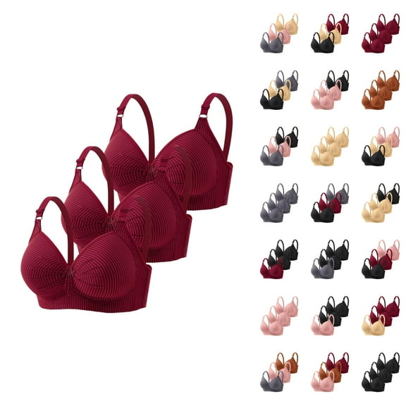 Women's Front Closure Floral Lace Bra Comfortable Support Underwire T Shirt Bralette Soft Wireless Everyday Wear Bra For Women No Underwire