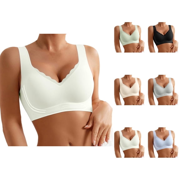 Women's Front Closure Floral Lace Bra Comfortable Support Underwire T Shirt Bralette Soft Wireless Everyday Wear Womens Bras No Underwire