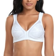 Women's Front Closure Posture Corrector Bra Back Support Wireless Bralette 44DD