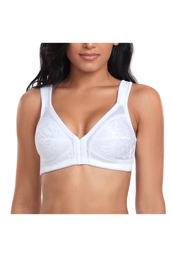 Women's Front Closure Posture Corrector Bra Back Support Wireless Bralette 44DD