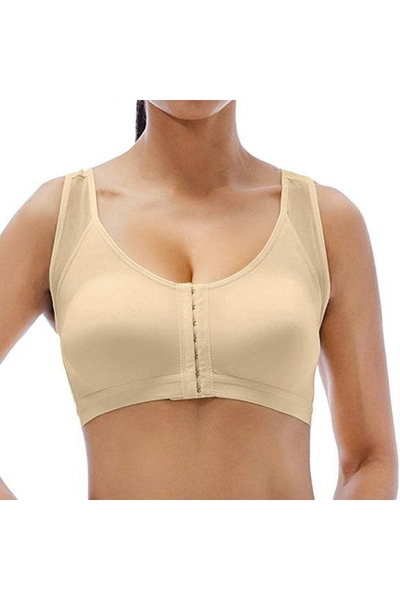 Women's Front Closure Posture Support Bra Full Coverage Comfort Wireless Back Shape Enhancer