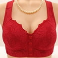 thumbnail image 1 of Women's Front Closure Wireless Bra - Comfortable Lace Everyday Bra with Wide Shoulder Straps, Soft Breathable No Underwire Bralette, 1 of 3