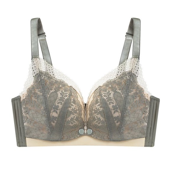 Women's Front Open Nursing Bra Lace Up Maternity Support Breathable Comfortable Seamless Breastfeeding Bra for Pregnancy and Postpartum