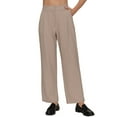 thumbnail image 1 of FashionStream Women's Pleated Casual Pants, Gray, 1 of 5