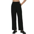 thumbnail image 1 of Women's FashionStream Pleated Straight-Leg Pants, Black, 1 of 5