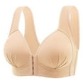 thumbnail image 1 of Women's Front Side Buckle Lace Edge Non-Wired Seamless Gathering Bra for Yoga/Sleep - Plus Sizes, Casual/Sexy Style, All Seasons - Nylon/Spandex, Sizes 36-46, 1 of 3