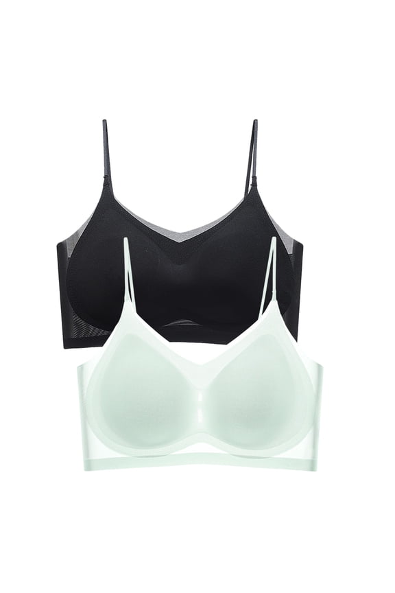 Women's Front Side Buckle Lace Edge Steel-Free Seamless Yoga Sleep Bra - Adjustable Gathering, Large Sizes (M-XXXXL), Nylon Spandex, All Seasons
