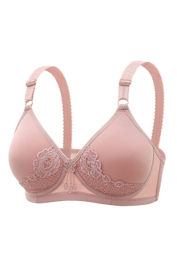 Women's Front Side Buckle Lace Edge Without Steel Ring Movement Seamless Gathering Adjustment Yoga Sleep Large Bra 2 Cup Push up Bra Women Sports Bra Womens Bras Push up Padded Womens Bras Push up