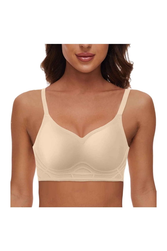 Women's Front Side Buckle Lace Edge Without Steel Ring Movement Seamless Gathering Adjustment Yoga Sleep Large Bra Women Bras Wireless Front Closure Wireless Bra for Women Bras Womens Bras Comfortable