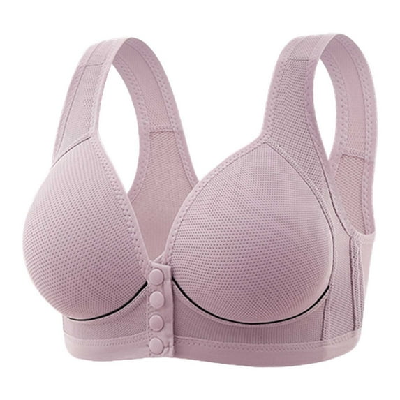 Women's Front Side Buckle Lace Edge Without Steel Ring Movement Seamless Gathering Adjustment Yoga Sleep Large Bra Womens Underwire Bras Sports Bras Packs Low Back Bra Strap Less Bra Womens Bras Push
