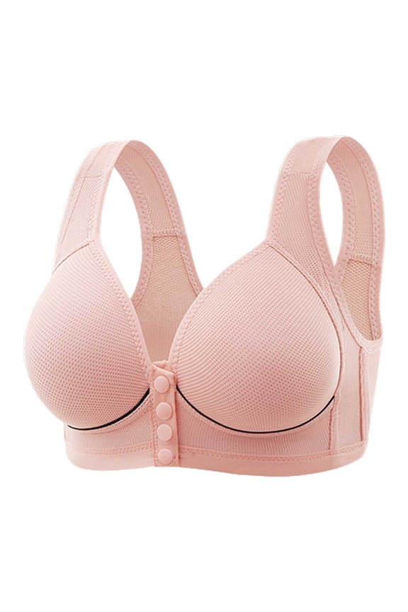 Women's Front Side Buckle Lace Edge Without Steel Ring Movement Seamless Gathering Adjustment Yoga Sleep Large Bra Womens Underwire Bras Sports Bras Packs Low Back Bra Strap Less Bra Womens Bras Push