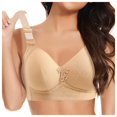 thumbnail image 1 of Women's Front Side Buckle Lace Edge Without Steel Ring Movement Seamless Gathering Adjustment Yoga Sleep Large Bra, 1 of 5