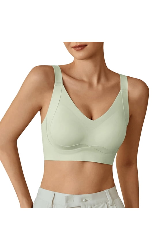 Women's Front Side Buckle Seamless Yoga Bra with Lace Edge for Comfortable Movement and Sleep Support Large Size Adjustable