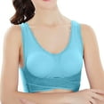 thumbnail image 1 of Women's Front Side Buckle Yoga Bra Seamless Lace Edge Comfortable Support Adjustable Sleep Movement Large Cup, 1 of 2