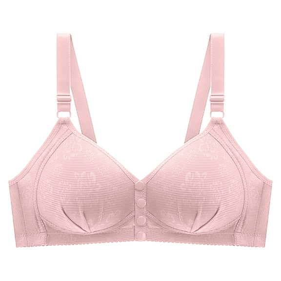 Women's Front Side Buckle Yoga Bra Seamless Lace Edge Comfortable Supportive Wireless Sleep Movement Large Cup Adjustable