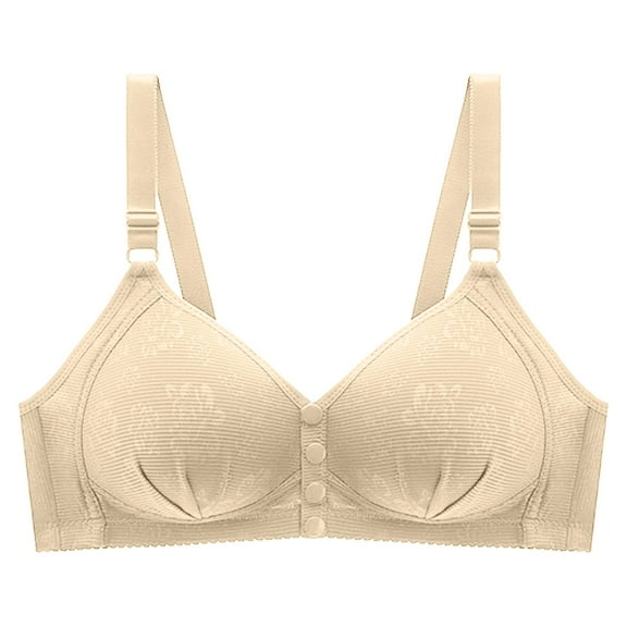 Women's Front Side Buckle Yoga Bra Seamless Lace Edge Comfortable Supportive Wireless Sleep Movement Large Cup Adjustable