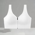 thumbnail image 1 of Women's Front Zip Comfortable Support Bra, Wide Strap Wireless Seamless Sports Brassiere White One Size, 1 of 5