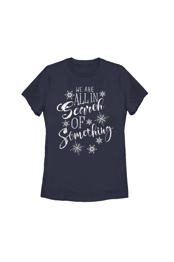 Women's Frozen 2 All Searching Graphic Tee Navy Blue Small