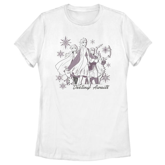 Women's Frozen 2 Destiny Awaits Friends Graphic Tee White Small