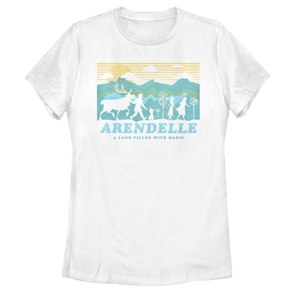 Women's Frozen 2 Magical Traveler Silhouette Graphic Tee White Small