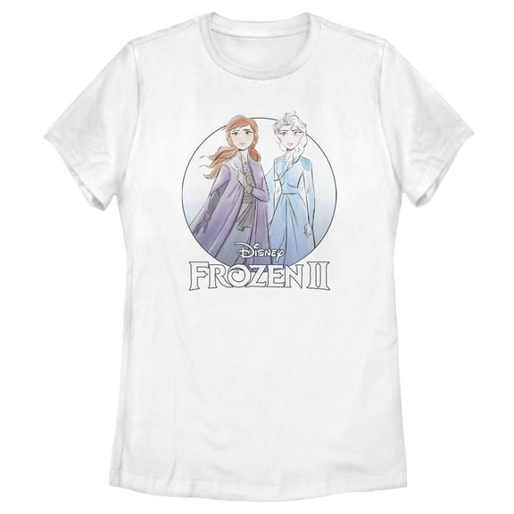 Women's Frozen 2 Sister Circle Logo  Graphic Tee White 2X Large