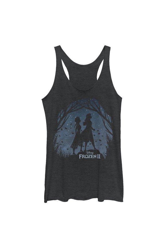 Women's Frozen 2 Sister Shadows Racerback Tank Top Black Heather Large