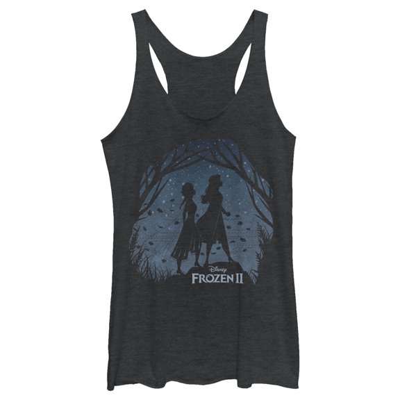 Women's Frozen 2 Sister Shadows Racerback Tank Top Black Heather X Large