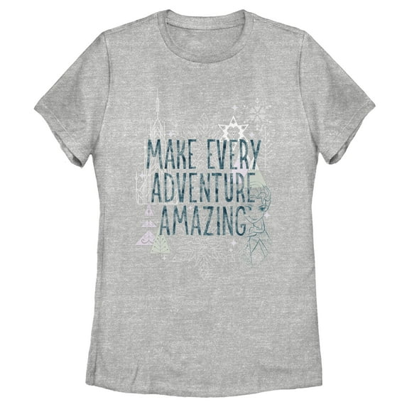 Women's Frozen Amazing Adventure Pattern Graphic Tee Athletic Heather 2X Large