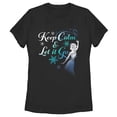 thumbnail image 1 of Women's Frozen Elsa Keep Calm  Graphic Tee Black 2X Large, 1 of 3