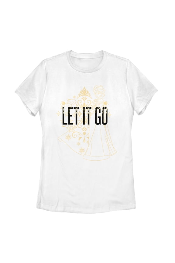 Women's Frozen Elsa Let It Go  Graphic Tee White 2X Large