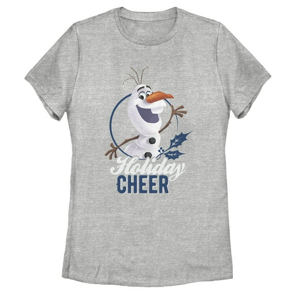 Women's Frozen Olaf Holiday Cheer  Graphic Tee Athletic Heather Small