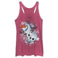 thumbnail image 1 of Women's Frozen Olaf Snowflake Storm Racerback Tank Top Pink Heather Medium, 1 of 3