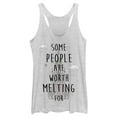 thumbnail image 1 of Women's Frozen People Worth Melting For  Racerback Tank Top White Heather X Large, 1 of 3