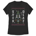 thumbnail image 1 of Women's Frozen Ugly Christmas Besties  Graphic Tee Black X Large, 1 of 3