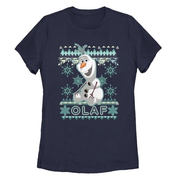 Women's Frozen Ugly Christmas Olaf Graphic Tee Black 2X Large