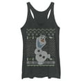 thumbnail image 1 of Women's Frozen Ugly ChristmasOlaf Sven  Racerback Tank Top Black Heather X Small, 1 of 3