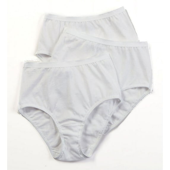 Women's Fruit Of The Loom 3DBRIWH Cotton Brief Panties - 3 Pack (White 6)
