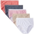 thumbnail image 1 of Women's Fruit Of The Loom 5DMF201 Assorted Microfiber Brief Panties - 5 Pack (Assorted 6), 1 of 4