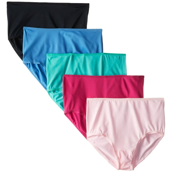 Fruit of the Loom Women's 5 Pack Microfiber Brief Panties, Assorted, 9