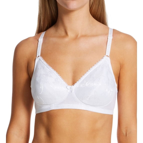 Women's Fruit Of The Loom 96222 Casual Essentials Lined Jacquard Wire-Free Bra (White 36C)