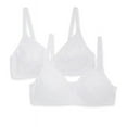 thumbnail image 1 of Women's Fruit Of The Loom 96255 Cotton Wire-Free Bra - 2 Pack (White/White 36C), 1 of 2