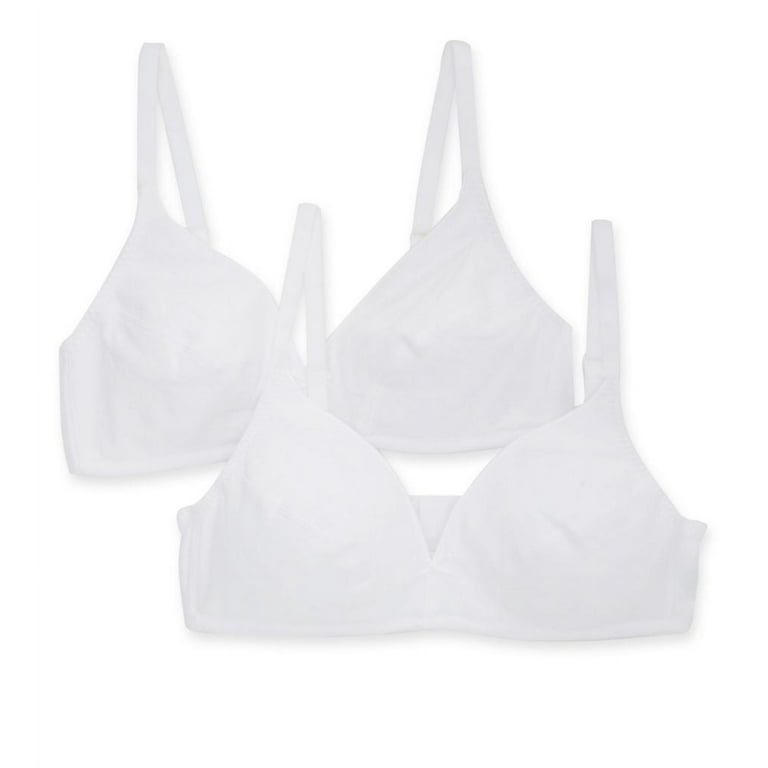 Women's Fruit Of The Loom 96255 Cotton Wire-Free Bra - 2 Pack (White/White  36C)