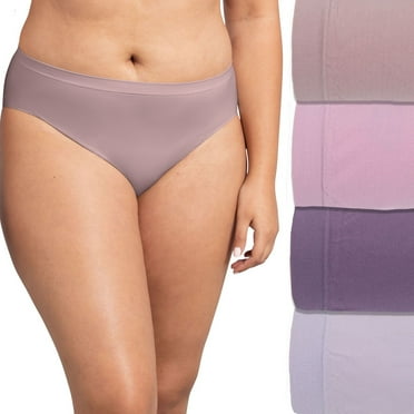 Women's Fruit of the Loom® Signature Seamless 4-pack Soft Hi-Cut Panty Set 4DSLHCTK Color: Lilac Asst Size: 9